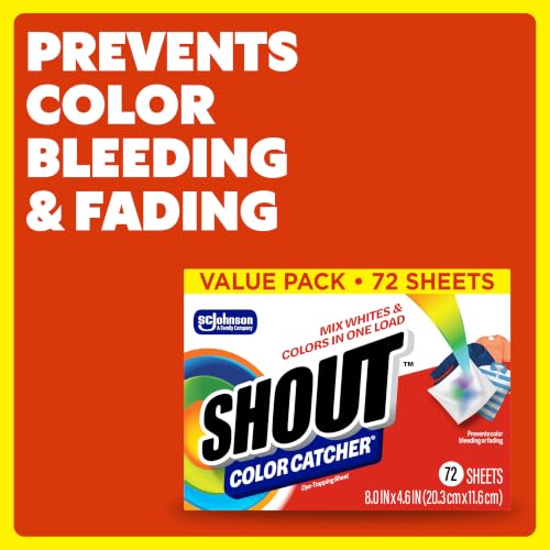 Image of Shout Color Catcher Sheets for Laundry, Maintains Clothes Original Colors, 72 Count