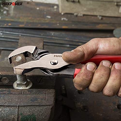 MAXPOWER Groove Joint Pliers Set, 8 inch and 12 inch Quick Adjustable V Jaw - image 6