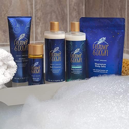 Feather & Down Sweet Dream Bath Essence (500ml)  with Calming Lavender & Chamomile Essential Oils. Helps to Prepare You for a Restful Nights Sleep. Cruelty Free. Vegan Friendly.