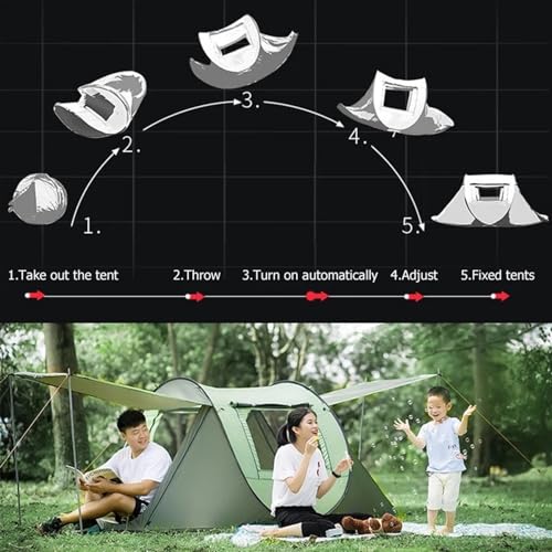 Carpa Pop Up Camping 3-4 Personas Impermeable Fácil Montaje miniatura 3