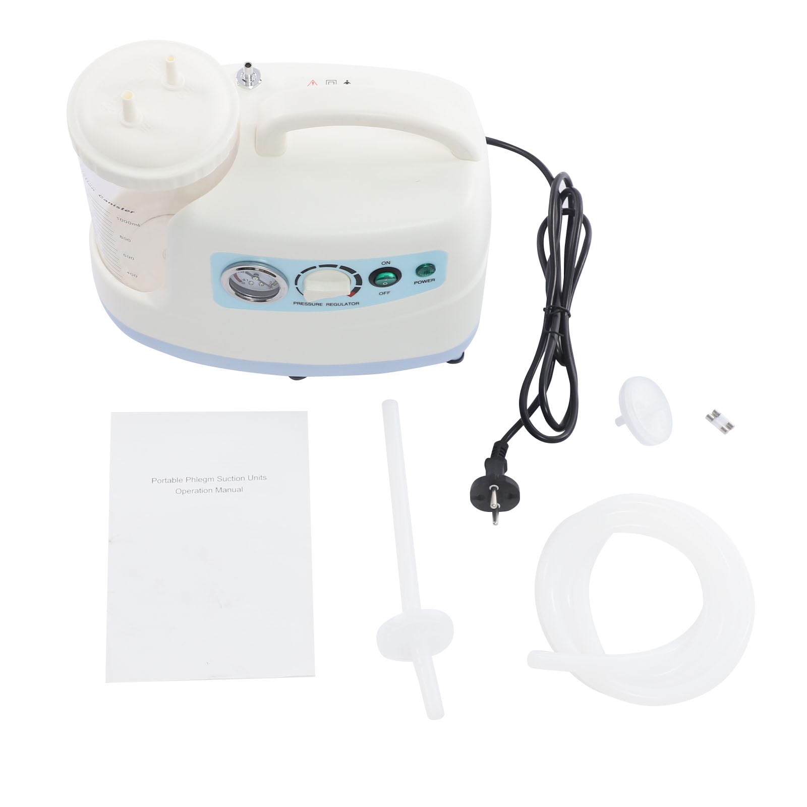 Elektrische Sputum-Saugmaschine, tragbares Schleim-Entfernungsgerät mit 1000 ml Saugkanister, automatische Saugkraft für den Einsatz in medizinischen Heimen und zu Hause