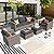 ovios Patio Furniture Set, 5 Pieces Outdoor Wicker Rattan Sofa Couch with Chairs, Ottomans and Comfy Cushions, All Weather High Back Conversation Set Garden Backyard, Black