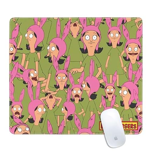 Skinit Medium Gaming Mouse Pad - Officially Licensed Louise Belcher Design with Stitched Edges, Waterproof, Non-Slip Rubber Base, Desk Mat for Keyboard & Mouse, 17.7" x 15.75" inches