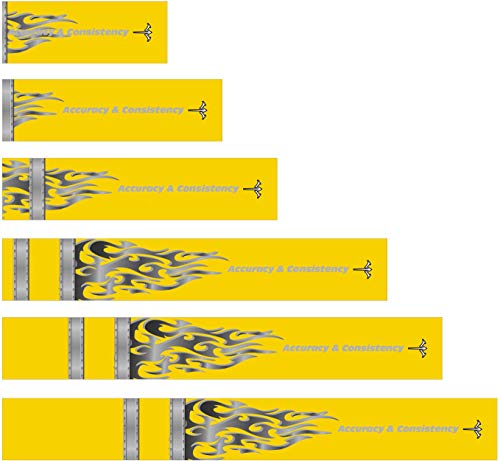 White Water Archery Non-Laminated Yellow Accuracy and Consistency Tribal Flames Arrow Wraps 15 Pc Pack Choose Length Width (4, 1.25)