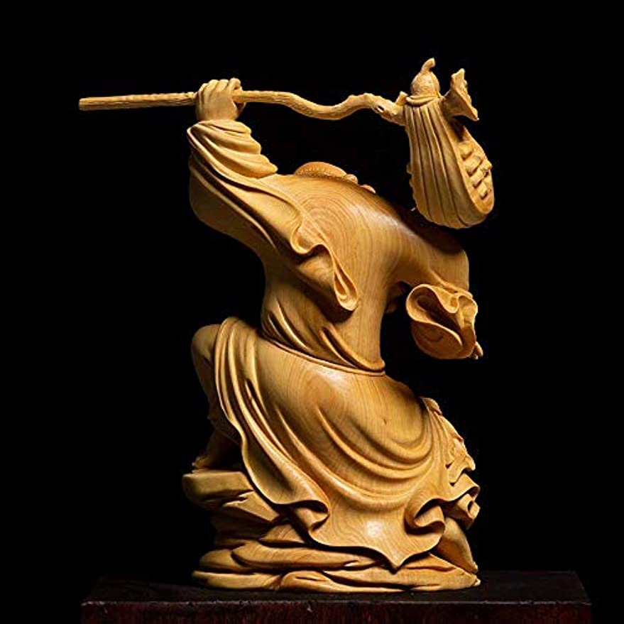 Amazon｜達磨大師立像「武」 高級天然ツゲ木彫り達磨像 木製仏像