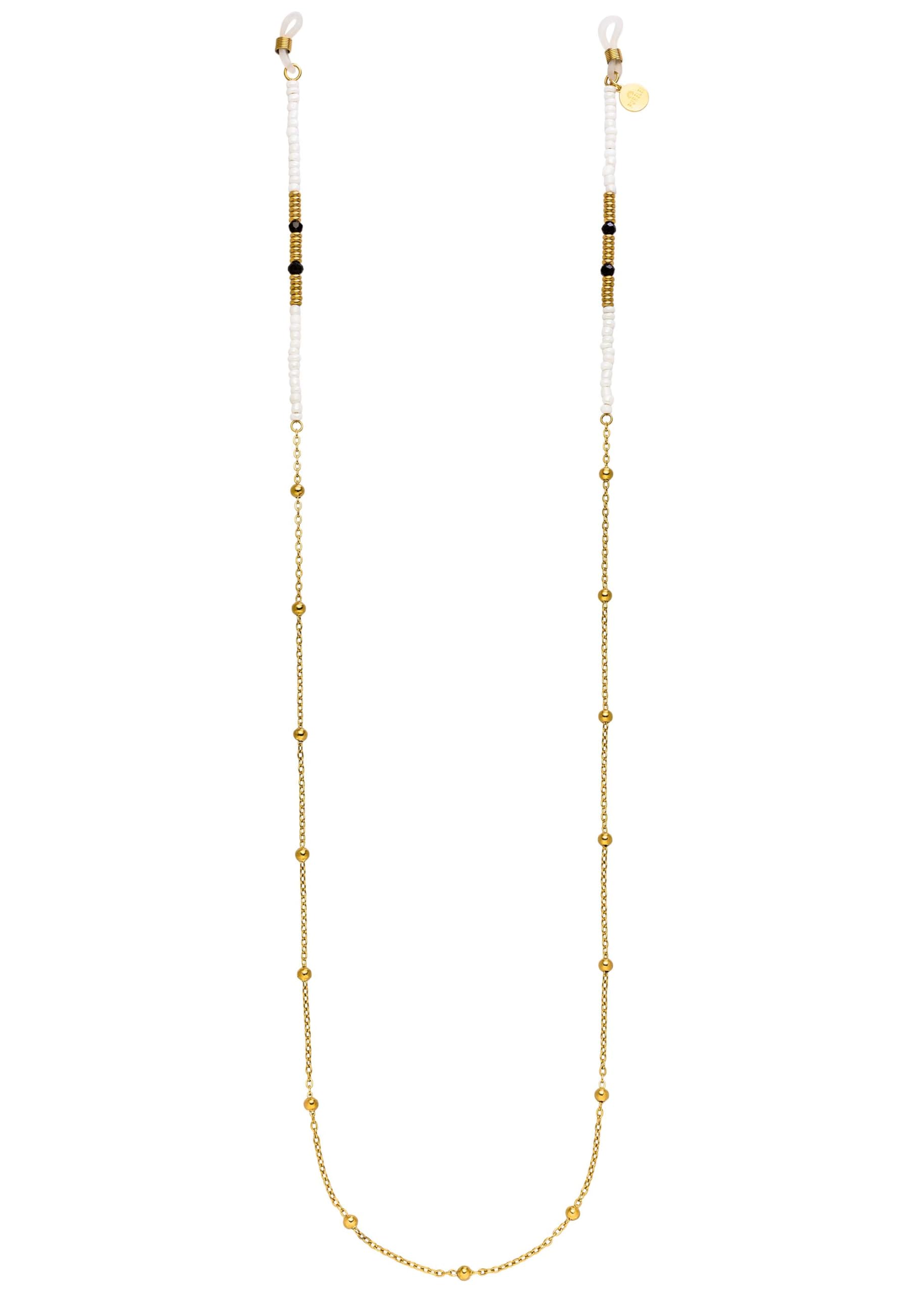 Purelei Brillenkette mit Perlen & feiner Kette – Stilvolle Brillenhalter-Kette aus Edelstahl, wasserfest, modisches Accessoire für Sonnen- & Lesebrillen, Gold, Silber oder Roségold