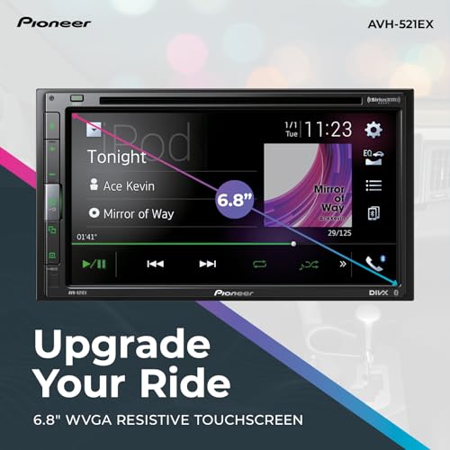 Pioneer AVH-521EX 6.8" Resistive Touchscreen, Double Din – Bluetooth, Backup Camera, SiriusXM, USB, FLAC Playback, MIXTRAX, 13-Band EQ, AM/FM Radio Preouts by PIONEER - Image 2