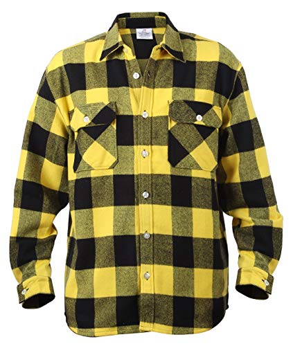 Rothco Extra Heavyweight Buffalo Plaid Flannel Shirts, Yellow, 3X-Large