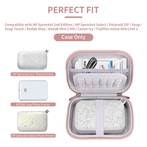 Hesplus Storage Case For Hp Sprocket Portable Photo Printer And (2Nd Edition) Polaroid Zip/Snap/Snap Touch, Kodak Step Printomatic Mini 2 Hd Wireless Mobile Printer, Hold Photo Paper And Cable #TOP1
