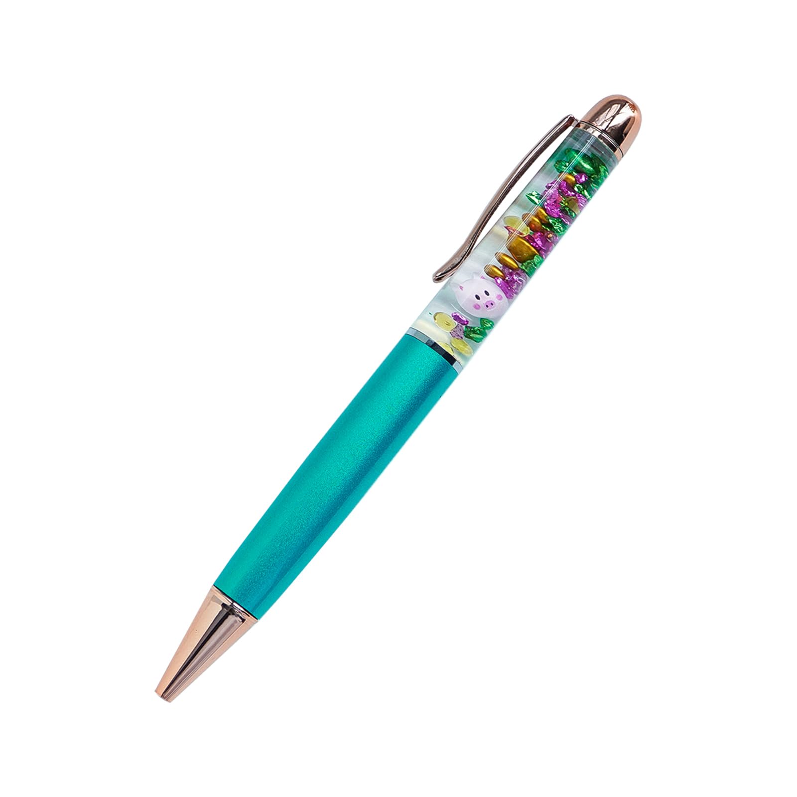 Sikyby Pig Fun Pens Cute Floater Floating Liquid Writing Journaling Office Pen Unique Present Gifts(Turquoise) — image 1