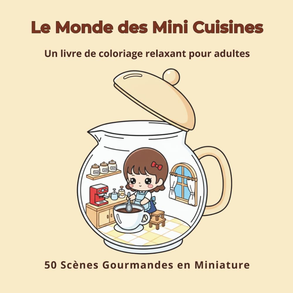 Le Monde des Mini Cuisines: 50 scènes gourmandes en miniature à colorier Livre de coloriage cosy et relaxant pour adolescents et adultes, idéal pour la détente, l’anti-stress et le calme créatif