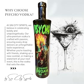 Buy PSYCHO Ultra Premium Vodka 70cl – Crafted from 100% British Grain, Small Batch & Exceptionally Smooth for Cocktails & Gifts – PSYCHO