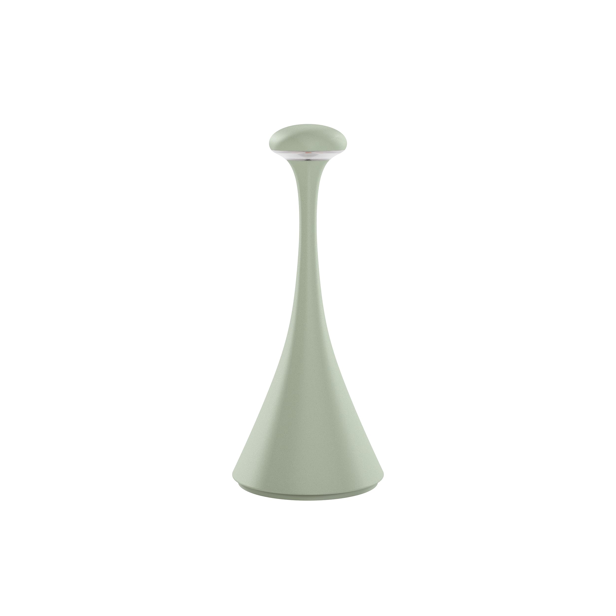 SIGOR Nudrop mini - Dimmbare kleine LED Akku-Tischlampe Indoor & Outdoor, Höhe 21 cm, aufladbar mit easy-connect puk, 7 h Leuchtdauer, salbeigrün