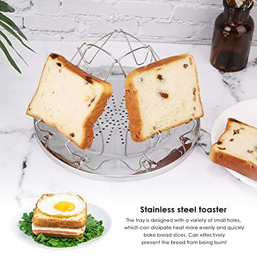 SEIYOGDS Toaster aus Edelstahl für 4 Schreiben Brot, Toastablett Toastregal Camping Toaster mit faltbarem Ständer, Ständer Tragbarer Faltbar Toastständer für Familien Outdoor Gasherd Kocher Picknick - Image 5