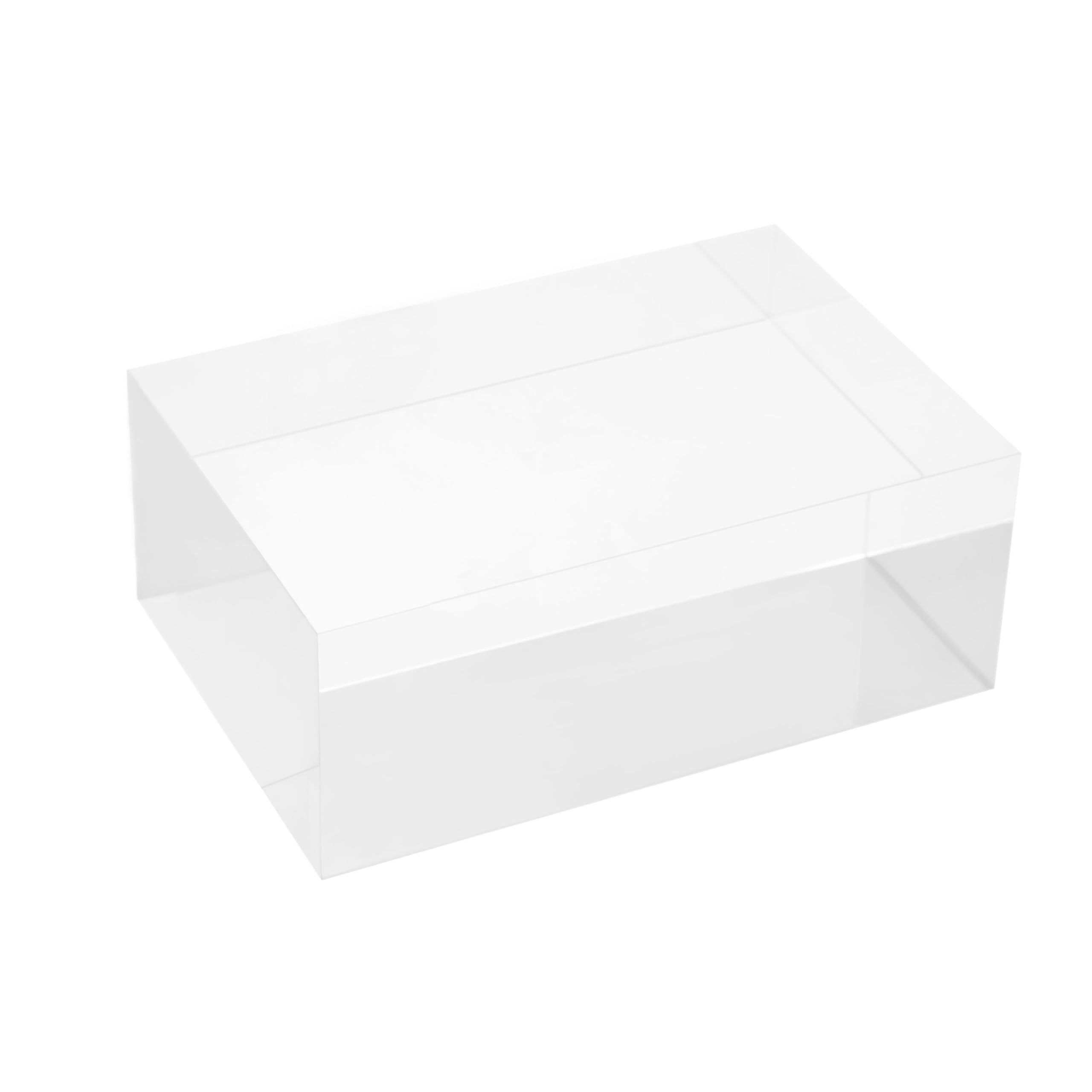 Elitnus Clear Acrylic Display Block – Solid Polished Plexiglass Riser For Jewelry, Figurines, Retail Showcase & Home Decor – Sturdy Acrylic Cube Stand (6" × 4" × 2.35")