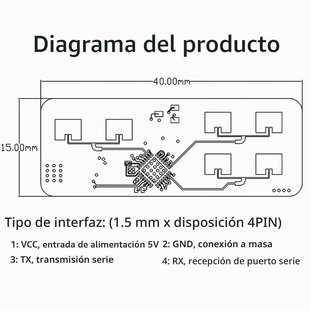 JMT HLK-LD2450 - Sensor de trayectoria de 24 GHz ISM Smart Home Human Movement Tracking Ra·DAR Módulo de inducción Distancia Ángulo Medición de velocidad (5 piezas)