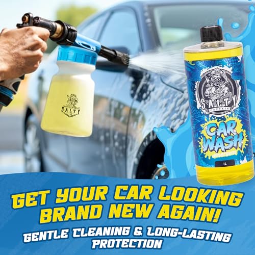Salty Captain Ultimate 15-Piece Car Cleaning Kit – Car Wash Kit with 15L Bucket, Hand Mitt Towels, Brushes & 4x Cleaning Fluids – Includes Foam Blaster Gun – Premium Quality & Easy to Use - Image 4