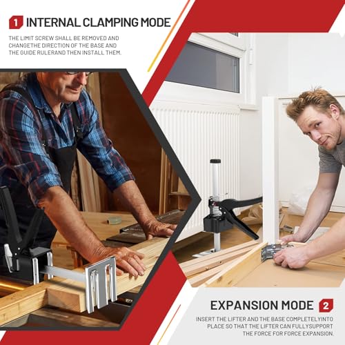 Image of 2 Pack Labor Saving Arm Jack Handle, 6.69 Inch Lift Height 440LBS Multifunctional Handheld Lifter Tool, Furniture Jack Height Adjuster for Cabinet Wall Tile Construction Installation