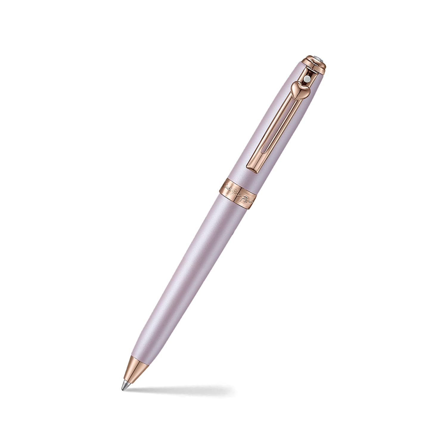 Sheaffer Emily in Paris Prelude Mini 9810 - Bolígrafo, color rosa pastel con adornos PVD de oro rosa, emblema de corazón y cristal (bolígrafo)
