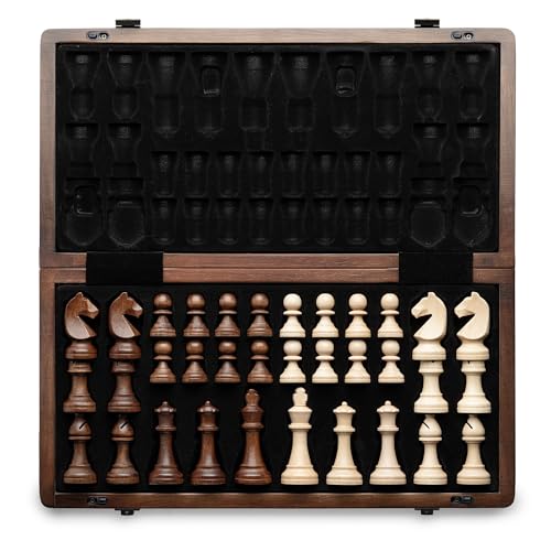 Ensemble d'échecs en Bois magnétique de 38cm, Faits à la Main 7,6cm King Height Chevalier...