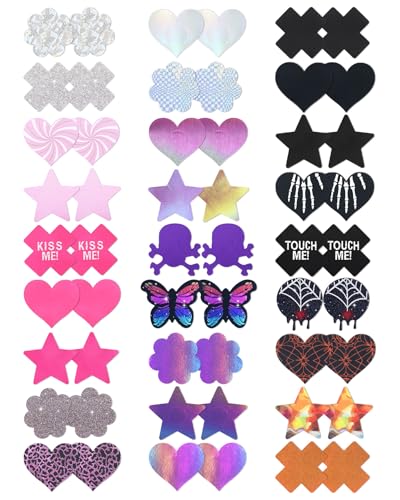 Image of CICKEE Pasties Rave Pack 27 Pairs Multicolor Nipple Covers Pasties Glitter Pasty