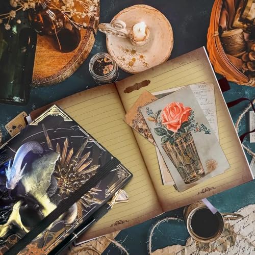 Image of Alokik Enterprise 3D Night Ritual DND Lether Vintage Journal Writing Notebook With 200 Pages A5 Journal,Antique Handmade Leather Diary,Travel Diary&Notebooks To Write In,Diary Gift For Men Women