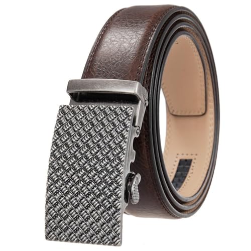 Automatic Ratchet Buckle Genuine Leather Belts for Men Luxury