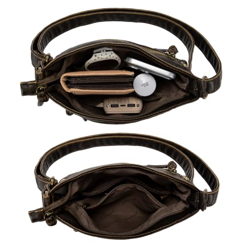 Image of Montana West Crossbody Bag for Women Multi Pocket Shoulder Medium Travel Purses Ultra Soft Washed Leather
