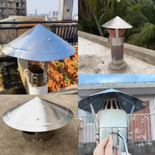 Sombrerete contra viento y lluvia para chimenea de acero inoxidable con fijación 8