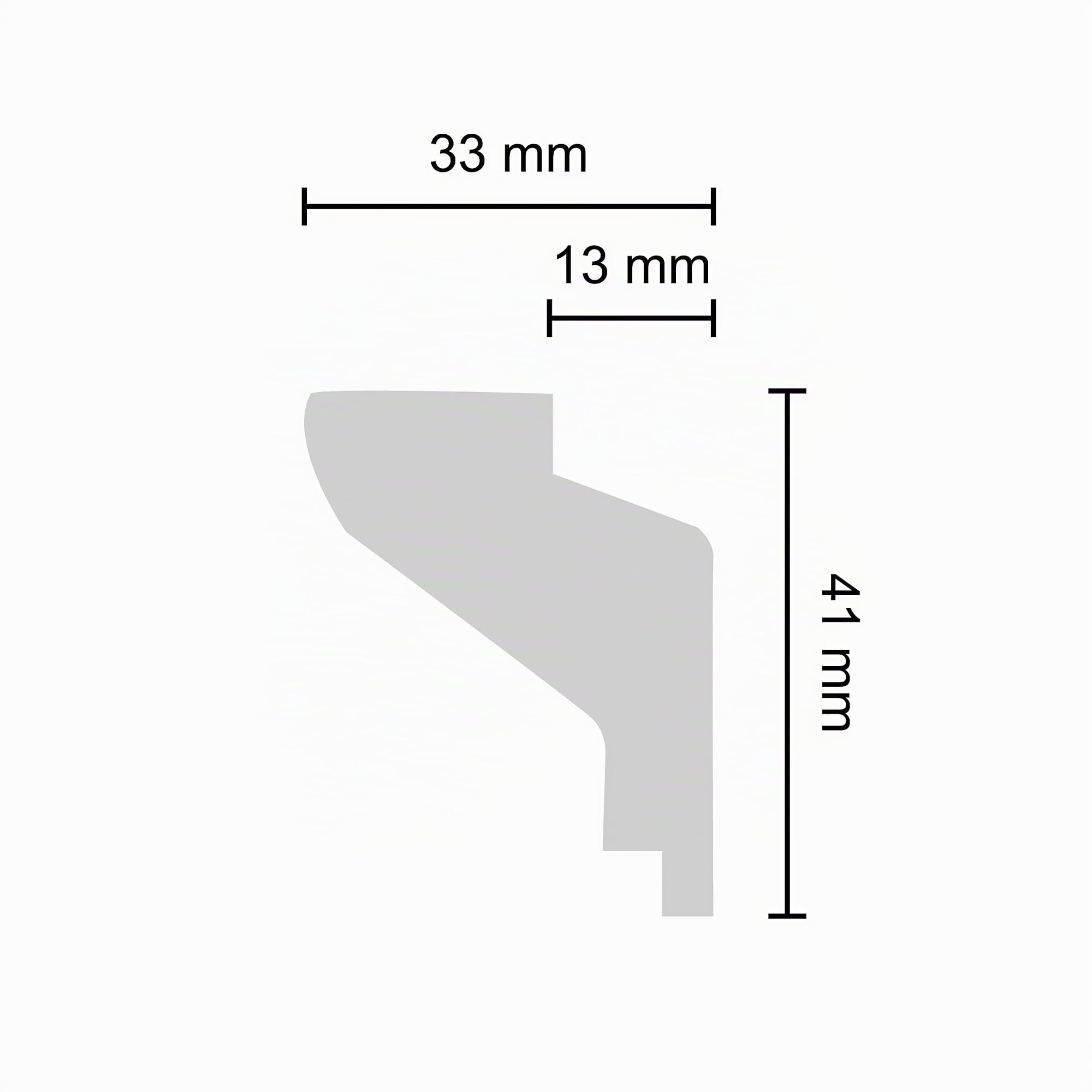 DECOSA Moulure pour ruban LED G37 - polystyrène - blanc - 33 x 41 mm - longueur 2 m - 10 pièces (=20 m)
