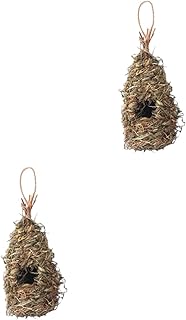 2pcs Handmade Straw Bird Nest gourd bird house bird cage decorative outdoor decorations straw birdhouse bird hanging house outdoor birdhouse gardening decor handwoven bird shed Yardwe