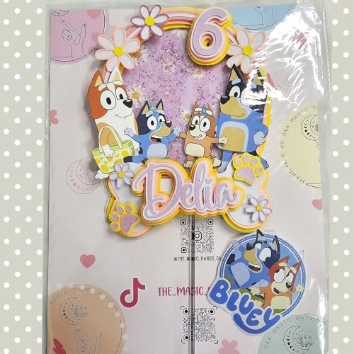 Personalized 3D Glitter Cartoon Cake Toppers