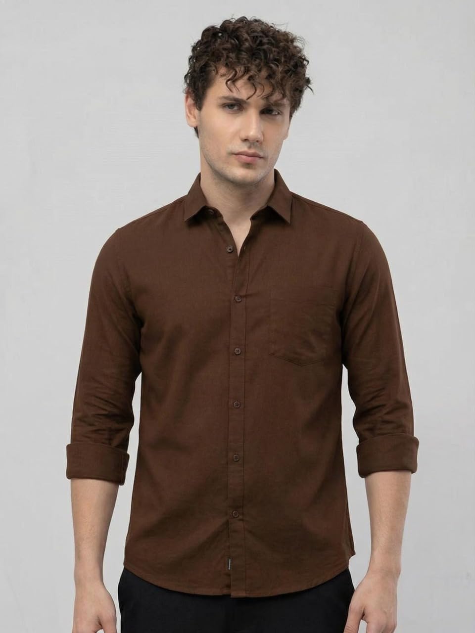 new-18 Men Solid Good Color Shirt | Trendy Casual & Formal Wear | Comfortable Cotton Blend | Slim Fit Stylish Shirt-picture-17