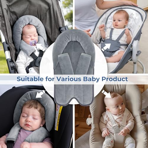 Image of COOLBEBE Upgraded Babybody Support & Strap Covers Set for Newborn Infant Toddler - Extra Soft Car Seat Insert Cushion Pad, Perfect for Carseats, Strollers, Swing