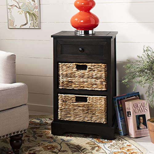 Safavieh Home Collection Carrie Brown/ Natural Wicker 3-Drawer Storage Nightstand Side Table (Fully Assembled) #TOP24