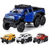 weilaga 4 PCS Pull Back Off-Road Cars,Die-cast Metal Toy Vehicles with Openable Doors for Kids Boys