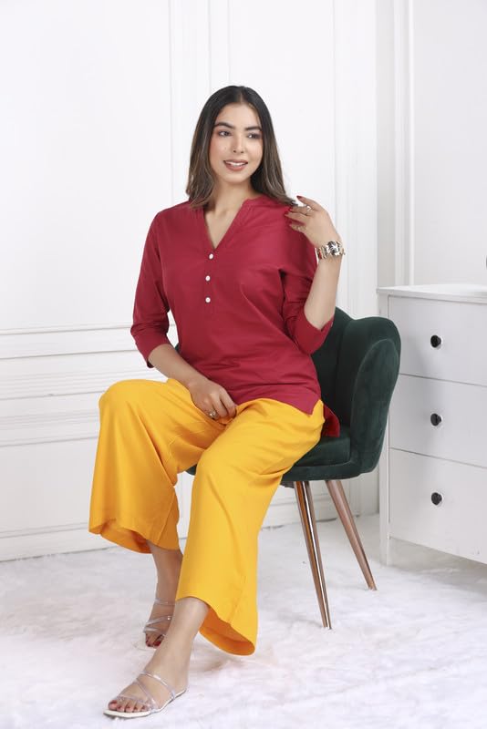 Image of Mlada Rayon Palazzo Pants for Women | Palazzo Pant for Women | Palazzo for Office Wear | Mid Rise Palazzo Pants | Regular Fit Palazzo Pants for Women | Relaxed Palazzo Pants | Solid Palazzo Pants