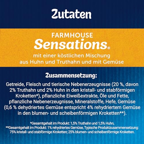 Felix Farmhouse Sensations Katzenfutter trocken, mit Huhn und Truthahn, 1er Pack (1 x 1kg)