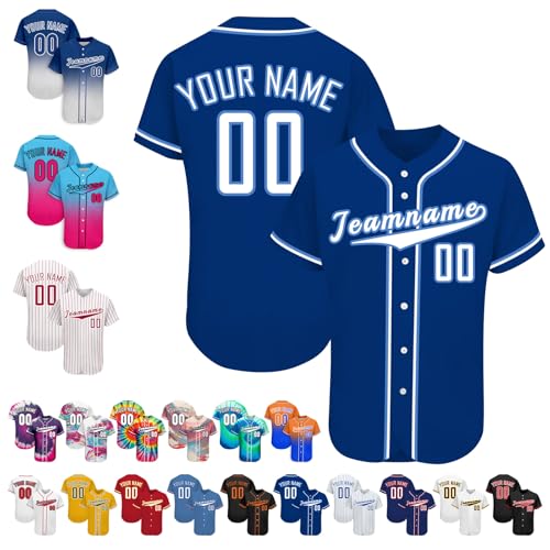 Custom Baseball Jersey Personalized Baseball Softball Shirt for Men Women Kids Team Customized Print Name Number Logo