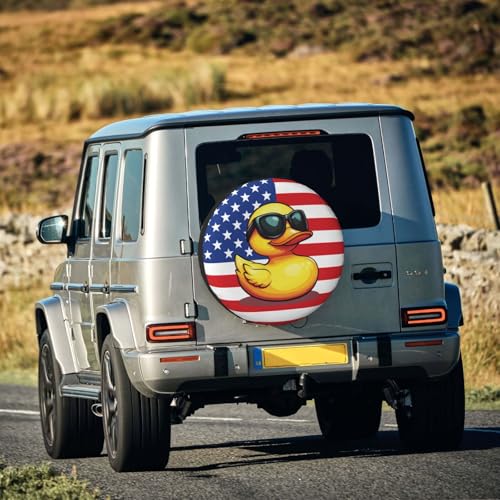 Image of Funny Duck Spare Tire Cover Weatherproof Universal Wheel Protectors Cute Duck Wheel Covers for Rv Camper Travel Trailer SUV Truck 14 Inch