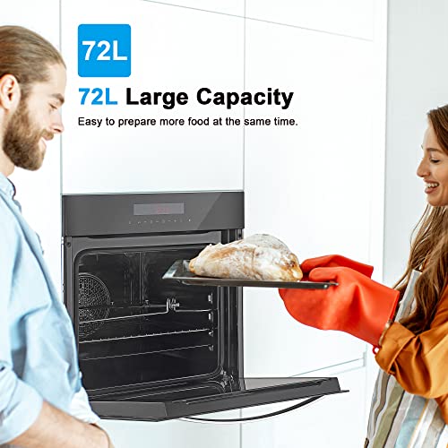 Empava Einbaubackofen, Backofen Autark 72L,Dampfbackofen, Oven 3100W, Einbaubackofen Ohne Kochfeld, Einbauherd, Backofen… – Bild 3