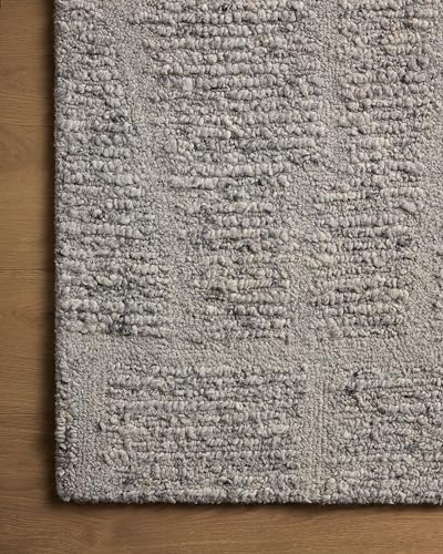 Image of Loloi Magnolia Home by Joanna Gaines Jones Slate 9'-3 inch x 13' Area Rug | Magnolia Home by Joanna Gaines JON-04 Approx. 9x13 Grey Living room Dining room Bedroom, Plush, Organic, Low-Pile, Area Rug