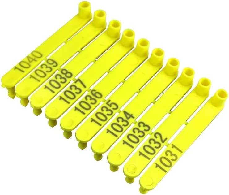 100 alicates para orejas de cabra para ganado, números 001-500, aretes de cabeza de plástico para animales de granja, tarjeta de idetificación