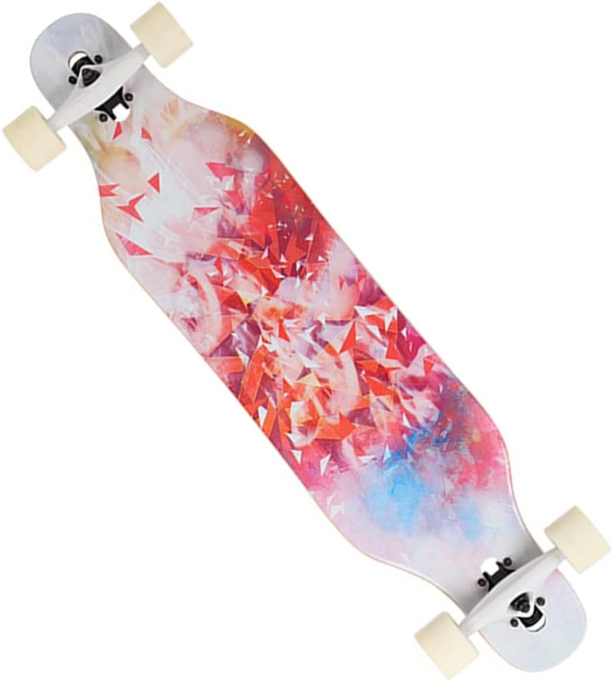 Longborads Skateboards Drop Through Complete Skateboard, 41 Inches Long Boards Skateboard for Girls/Boys, 9 Layer Maple Deck Skate Board Cruiser for Kids Adults Beginners (Color : A)