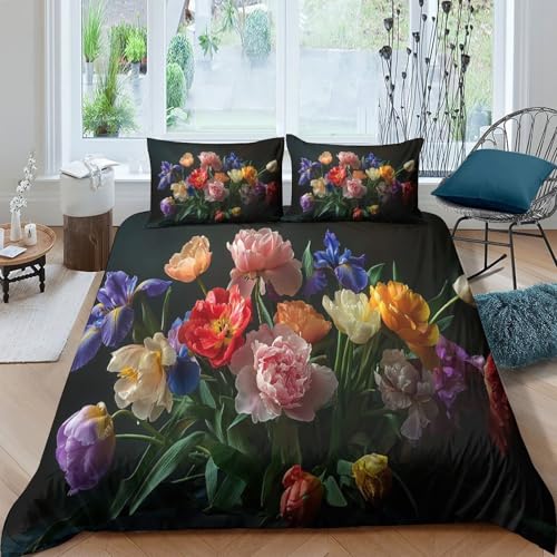 Housse de couette fleurie vintage pour un lit king douillet