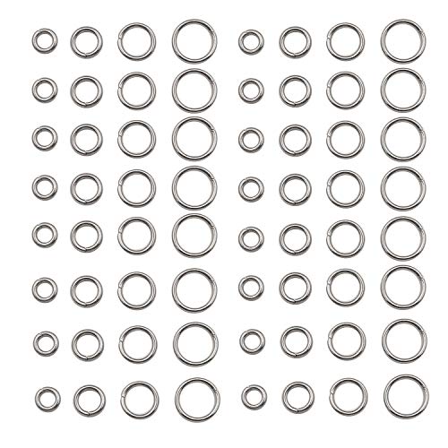 1200 Pcs Mix 4mm 5mm 6mm 7mm Stainless Steel Split Rings Jump Rings Connector Rings for Jewelry Making Necklaces Bracelet Earrings Keychain DIY Craft (M533)