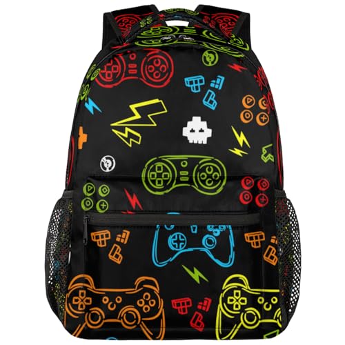 BENGRONGAE Mochila para escola, mochilas escolares para meninas e meninos, Controle de jogo, jogo
