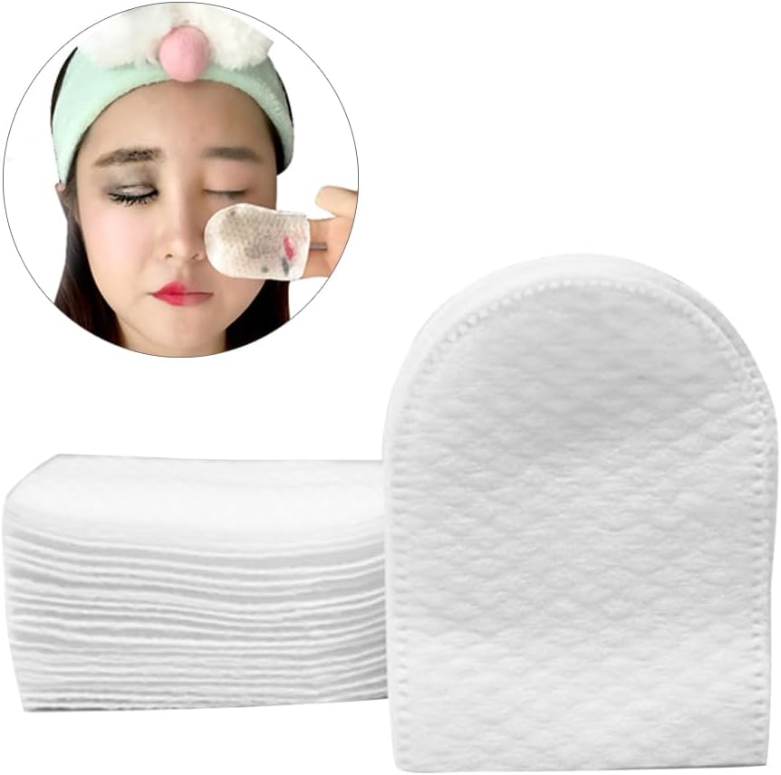 240pcs U-Shaped Pocket Cotton Pad Makeup Facial Cotton Pads Soft Cosmetic with Storage Box for Makeup Removal for Face Make Up Removing