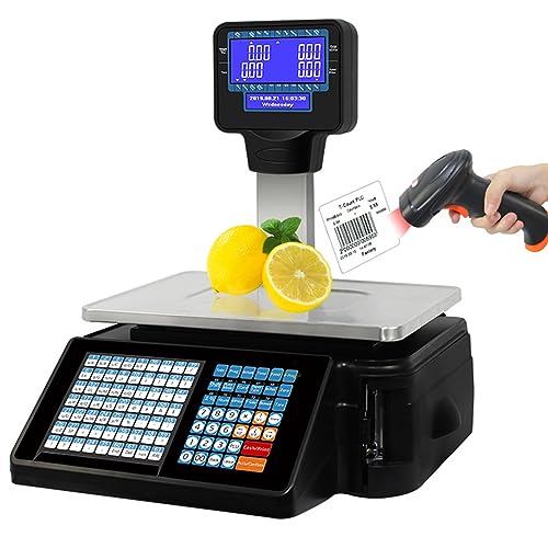 Báscula comercial digital con impresora y pantalla doble miniatura 1