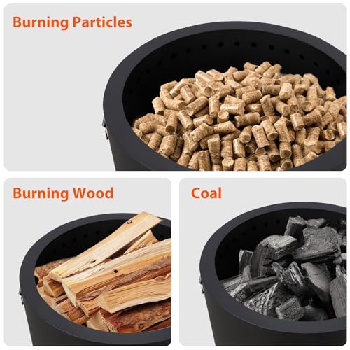 PioneerWorks Stove Bonfire, 20 Inch Smokeless Fire Pit with Removable Ash Pan, Portable Outdoor Fire Pit, Wood Burning Lightweight Fireplace, Ideal for for Backyard, Patio, Garden,19 lbs
